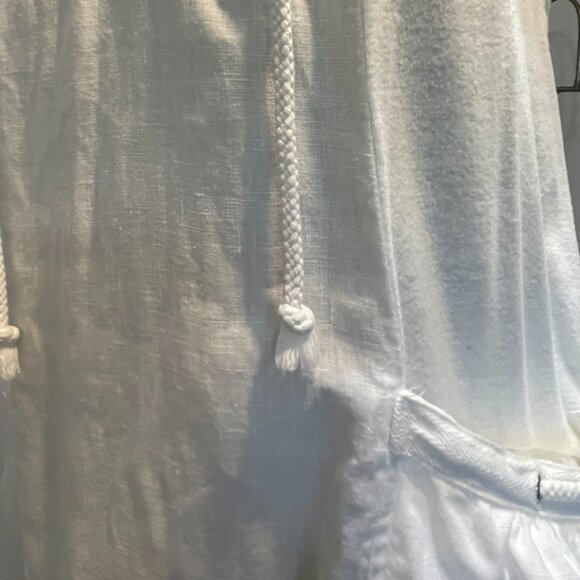 White linen and cotton dress BLU No. 9. Medium size. - Picture 9 of 14